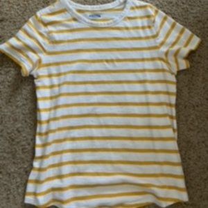 Old Navy, yellow-striped T-shirt